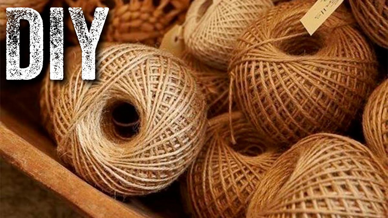 🔊7 ИДЕИ поделок ИЗ ДЖУТА (джутового каната, ленты) своими руками. Jute craft ideas easy.👍