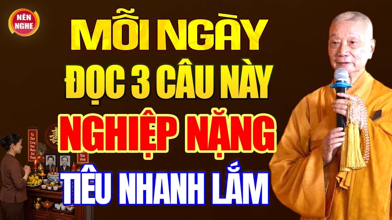 Mỗi Ng&agrave;y Đọc 3 C&acirc;u N&agrave;y Nghiệp Nặng Ti&ecirc;u Nhanh Lắm - HT. Th&iacute;ch Tr&iacute; Quảng.