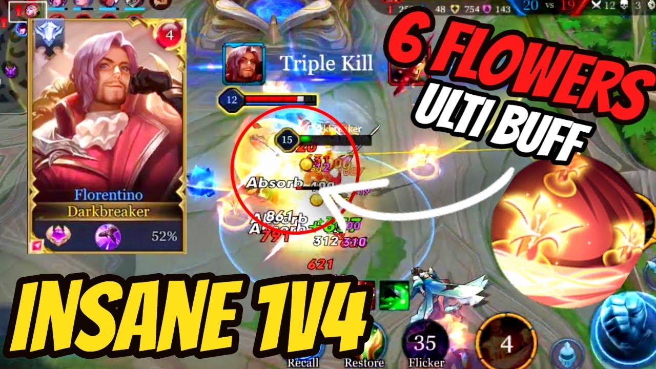 FLORENTINO NEW BUILD INSANE 1v4 OUTPLAY 😲 | AoV | 傳說對決 | RoV | Li&ecirc;n Qu&acirc;n Mobile | 펜타스톰