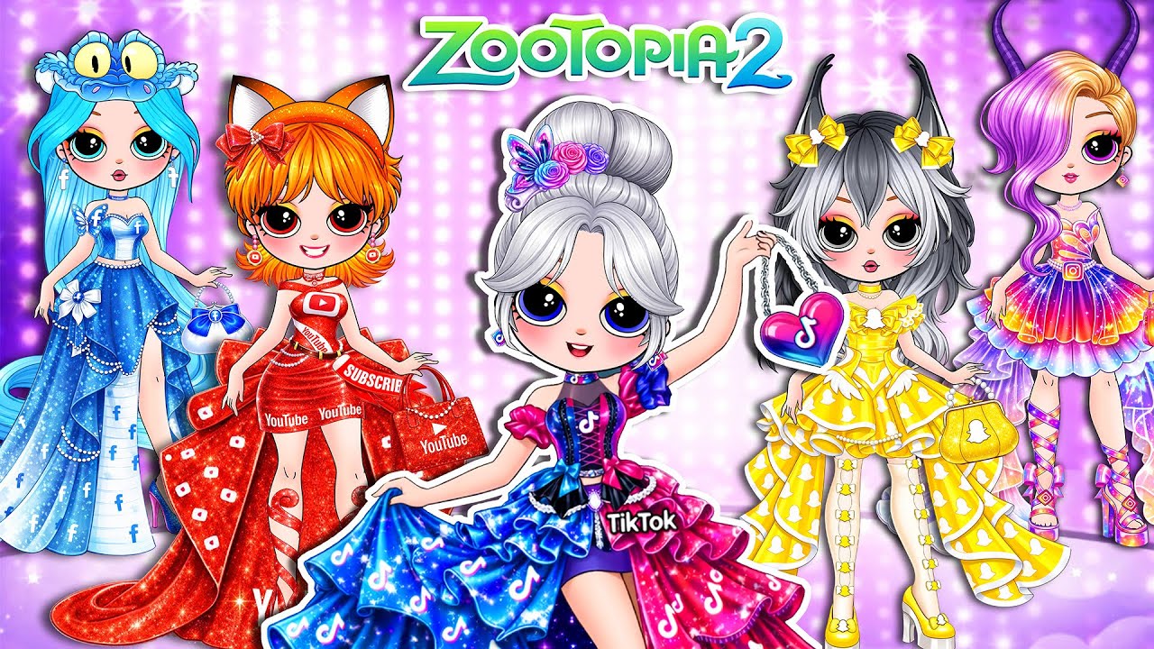 KPop Demon Hunters: Huntrix Glow Up Into SOCIAL MEDIA In Zootopia 2 Fashion |DIY Fashion Paper Dolls
