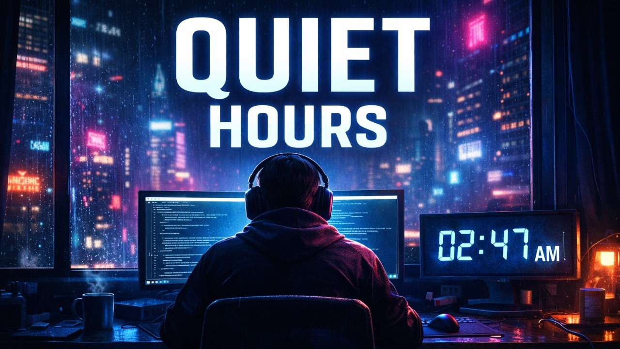 Quiet Hours 🌃 | Cyberpunk Night Coding Protocol (Deep Focus)