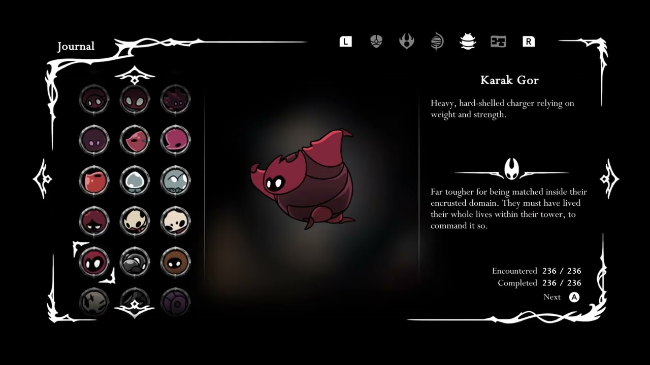 Hollow knight Silksong: Complete Hunter's Journal (All Entries)