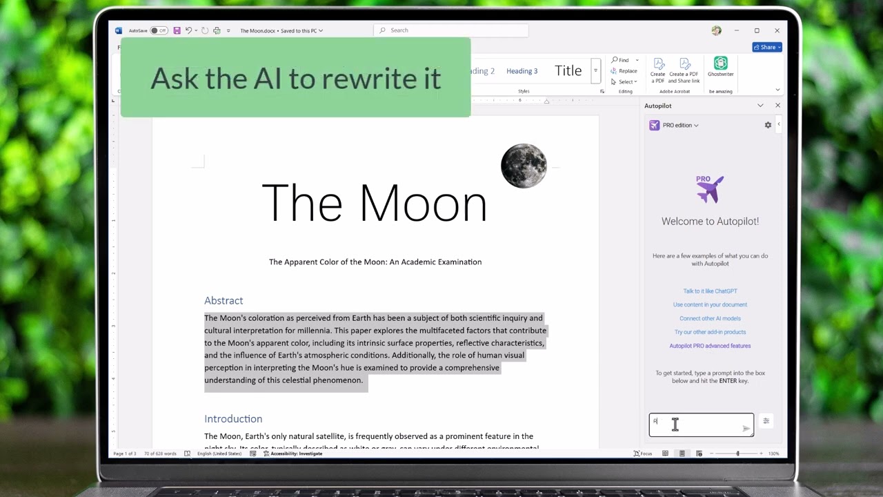 Watch how to Autopilot to use content in your Microsoft Word document and improve it with AI.