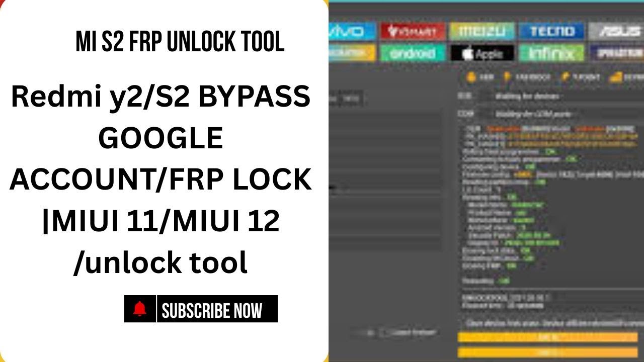 Redmi y2 S2 BYPASS GOOGLE ACCOUNTFRP LOCK MIUI 11MIUI 12 unlock tool