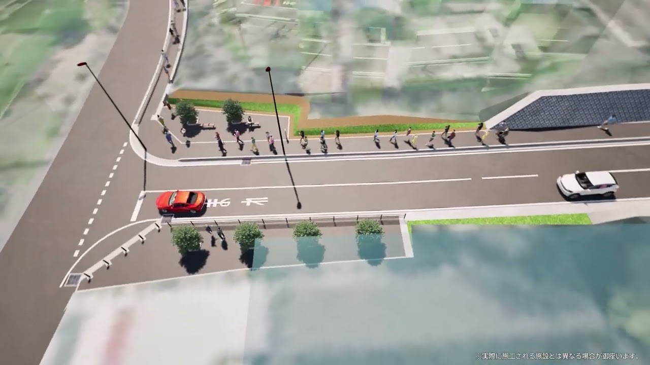 「川角駅」学園口側道路整備事業(#日本医療科学大学)