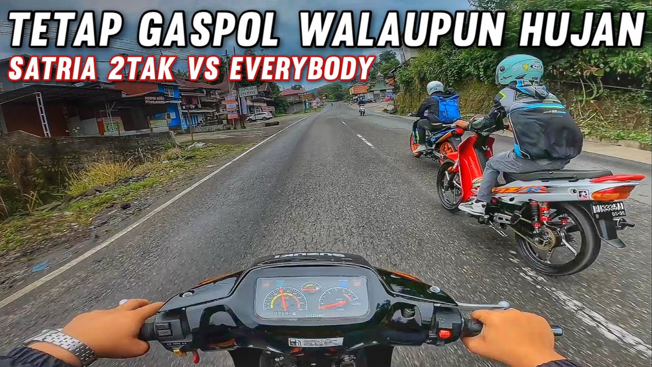 Touring Seru Bebek 2 Tak! Ngebut di Jalanan Licin Bikin Deg-degan! #satria2tak #fizr