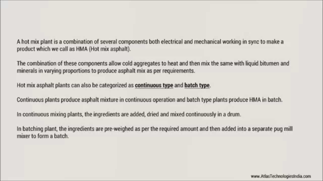 Asphalt batch plant vs drum mix plant