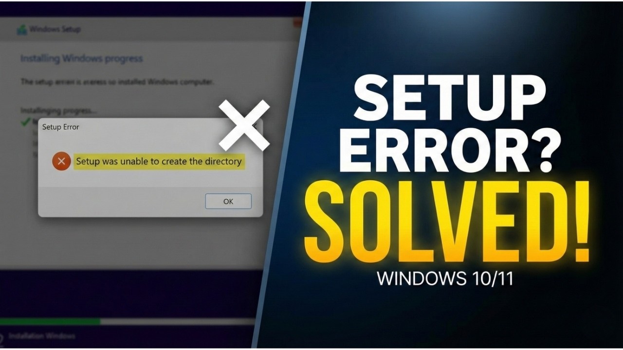 Fix &ldquo;Setup Was Unable to Create the Directory&rdquo; Error in Windows (2026 Working)
