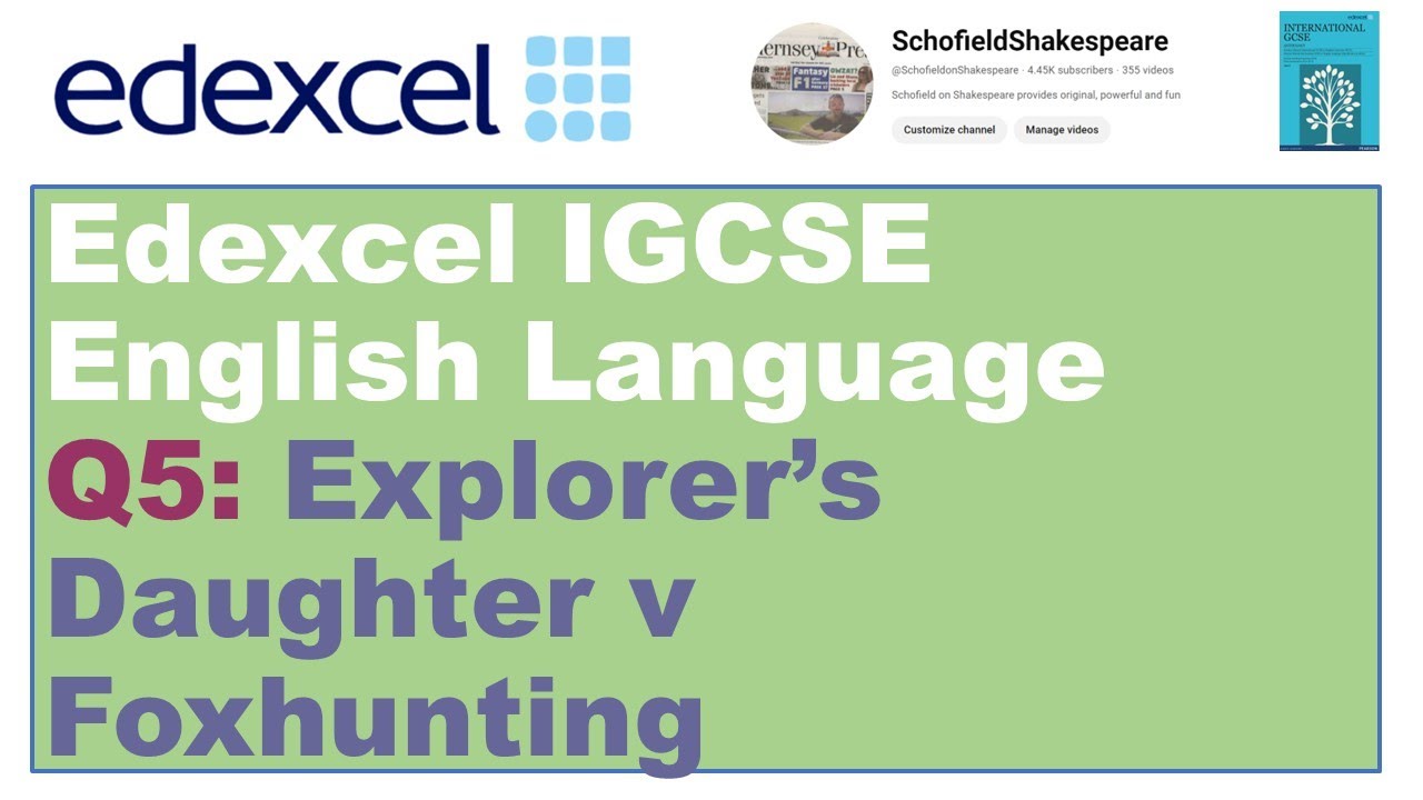 Achieving a Grade 9: Q5 - The Explorer's Daughter  (Edexcel IGCSE English Language)