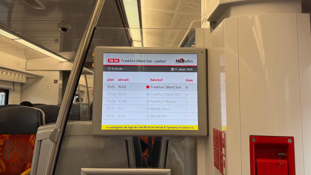 Regionalbahn Linie RB58 nach Laufach von Frankfurt Süd nach Aschaffenburg - Teil 1 bis Hanau Hbf 