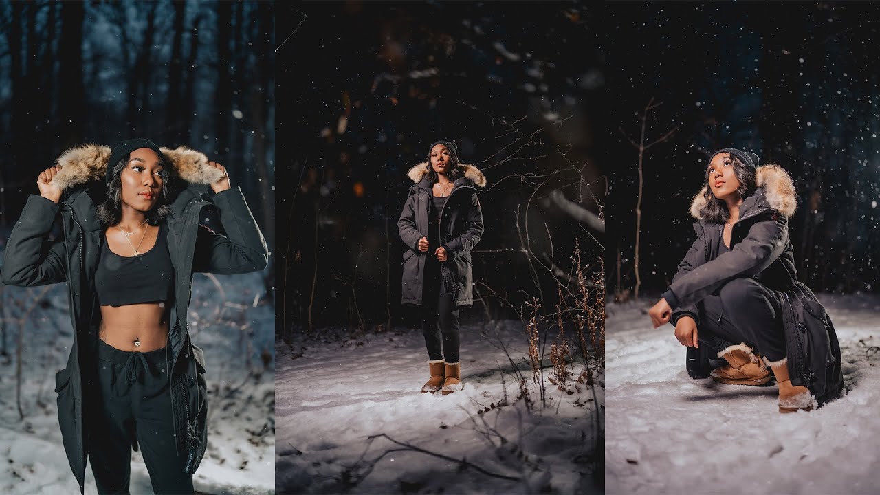 Snow Photoshoot Using 2 High Speed Sync Flashes ❄ | Behind The Scenes Winter Photoshoot