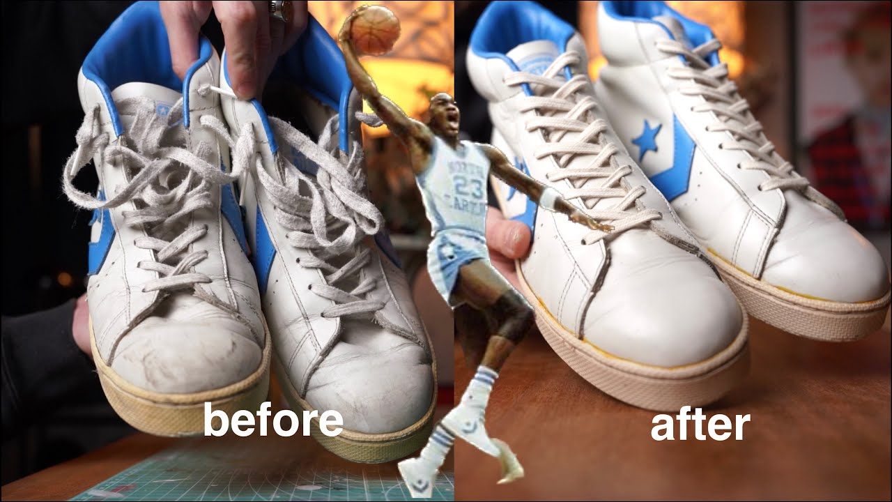 【スニーカーリペア】こんな汚れたスニーカーでもなんとかなる。クリーニング　コンバース　プロレザー　converse pro leather cleaning  方法 how to ジョーダン