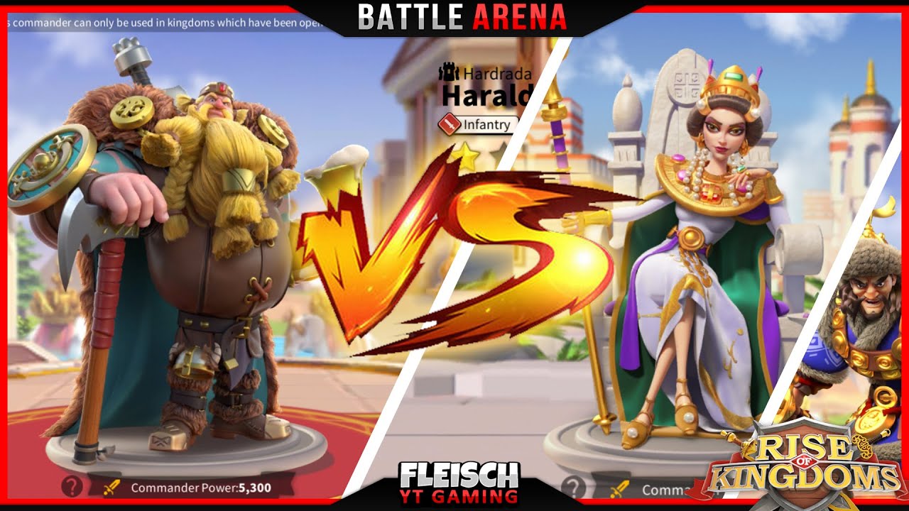 BattleArena: Harald VS Theodora+Charles & Attila+Takeda - Rise of Kingdoms ROK Fleisch