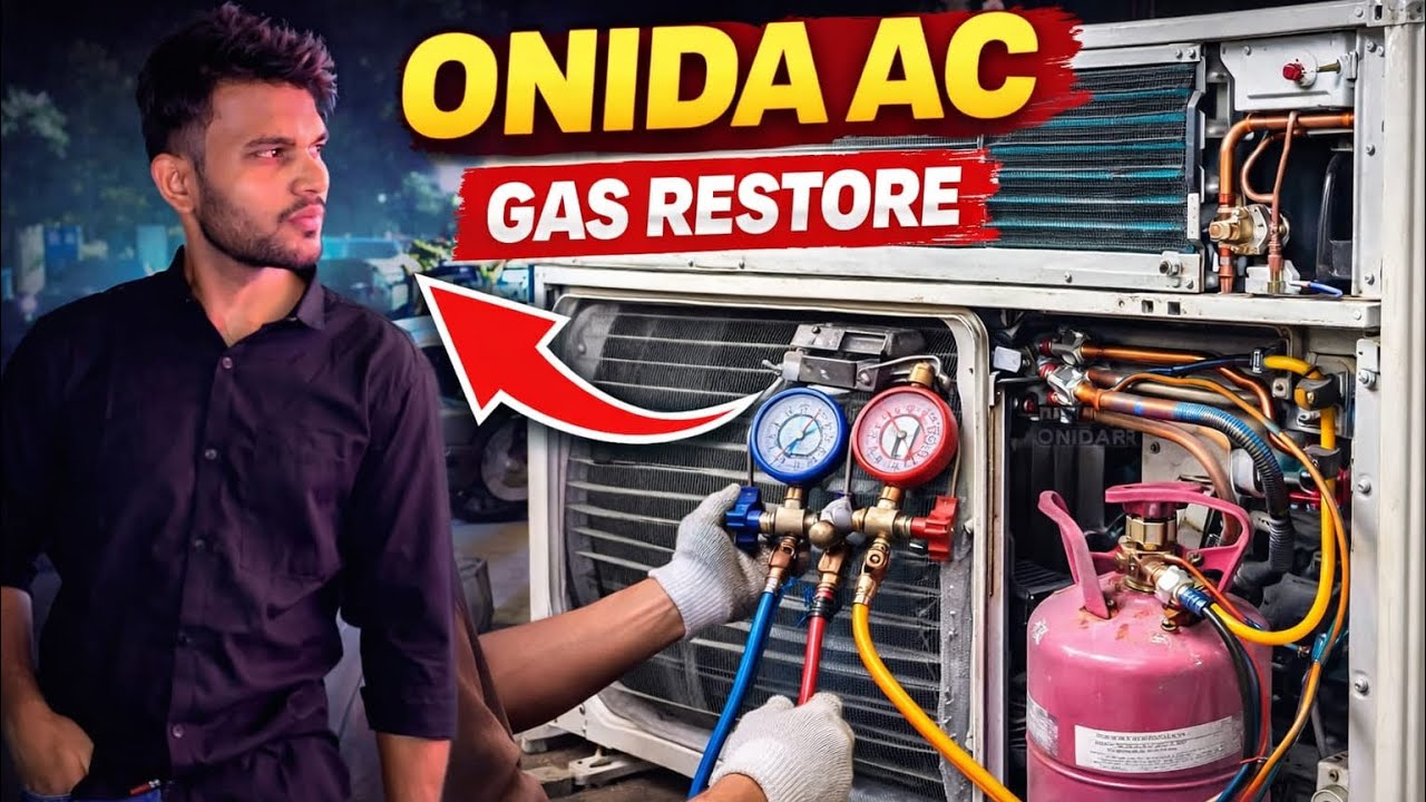 Vlog 69 || Onida AC Gas Restore & Dismental ||How to Restore Gas in Onida AC | Repair Tutorial .
