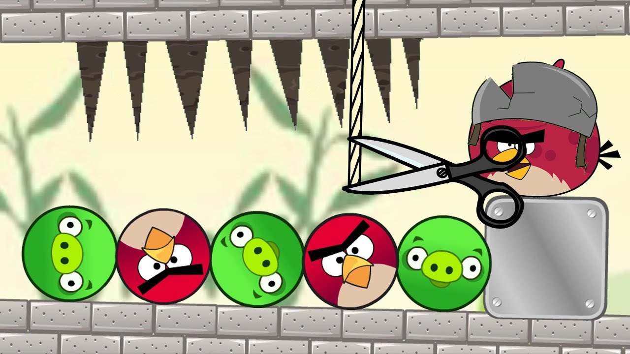 Angry Birds Pigs Out - TERENCE DROP SPIKE TO RESCUE ROUND BIRDS FROM ROUND PIG!