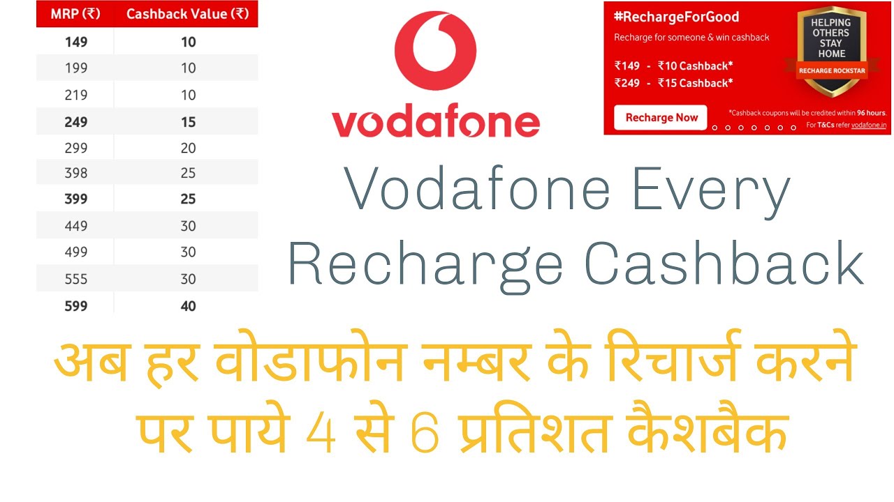 Loot || Cashback Rs.10 To 100 Every Rechaarge | Vodafone Recharge Offer | Vodafone Recharge Cashback