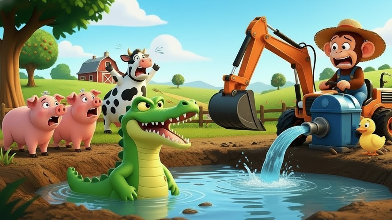 Monkey Farmer Drives Tractor! You Won't Believe His Duckling Sidekick!