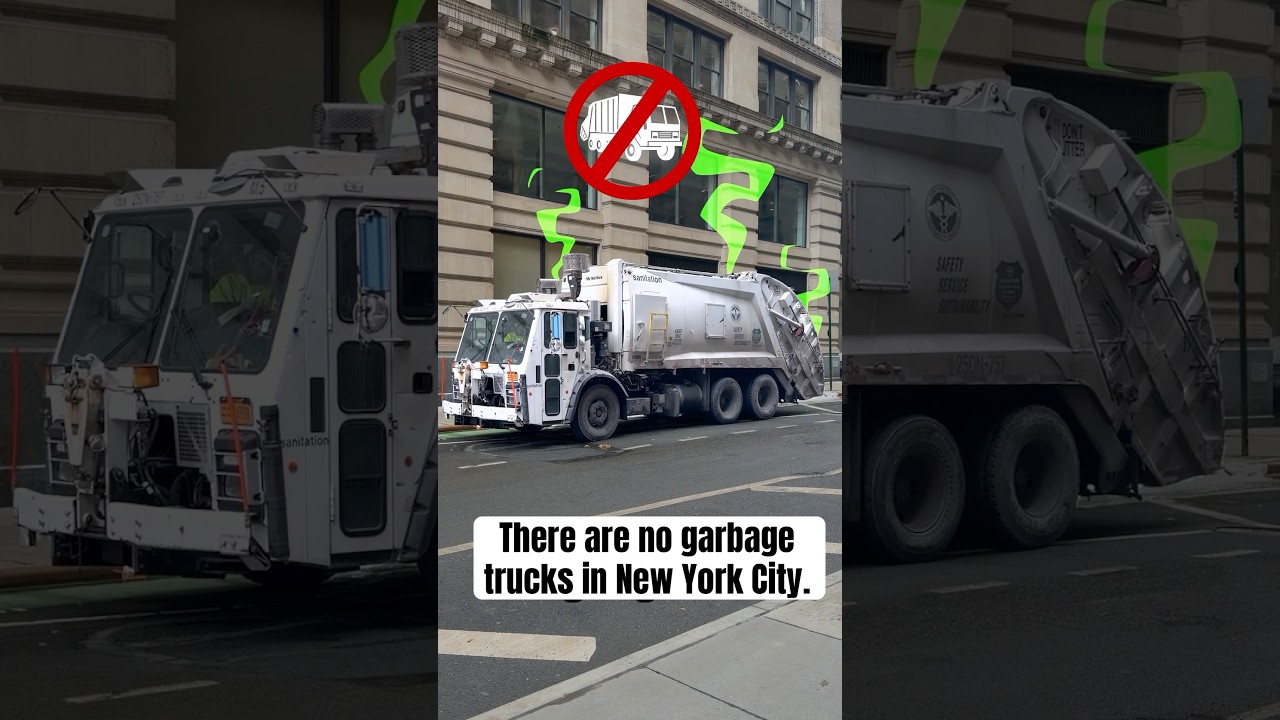 There are no garbage trucks in New York City. Well, not on this island at least. 🗽