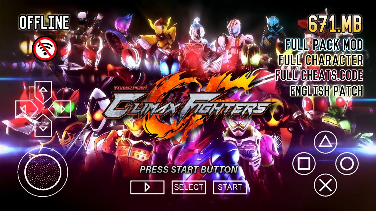 (NEW) KamenRider Super Climax Fighters - FHD Texture Mod Kamen Rider Climax Heroes | PPSSPP Gameplay