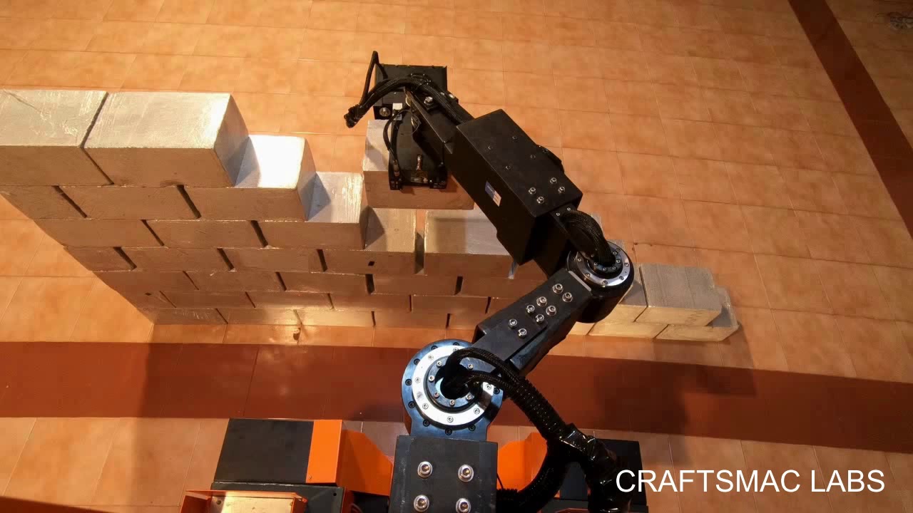 Masonry Robot - Bricklaying Dry Test