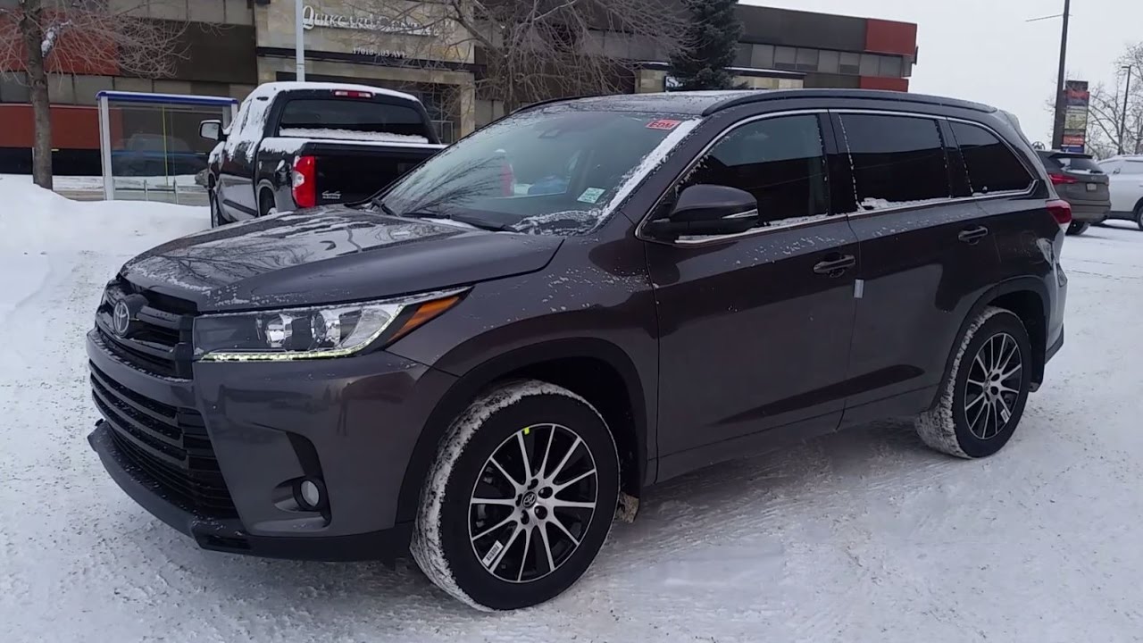 2017 Toyota Highlander SE AWD in Pre Dawn Mica Detailed review of features with TSS P