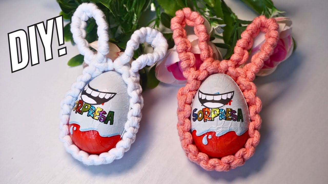 Easy Easter Home Decor: Learn How to Make Macrame Bunny Ear Easter Egg Decorations