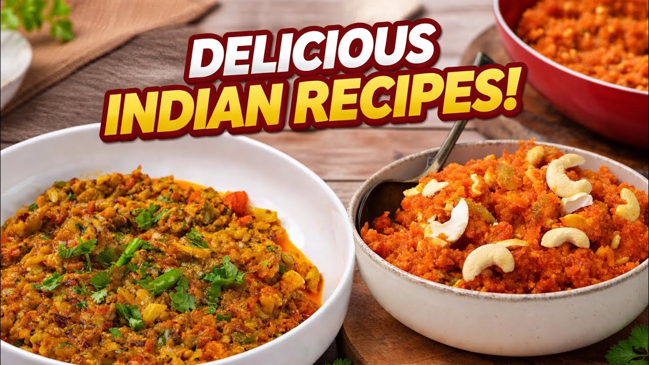 Gajar ka Halwa and Baingan ka Bharta for Haarvin