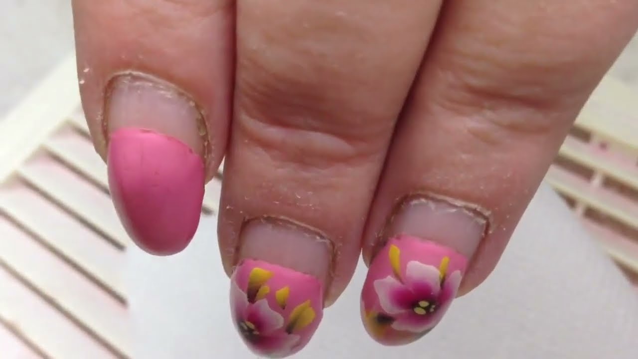 Russian Style Hardware Manicure AMAZING TRANSFORMATION, Gel Nails Infill & Vibrant Poppies Flowers