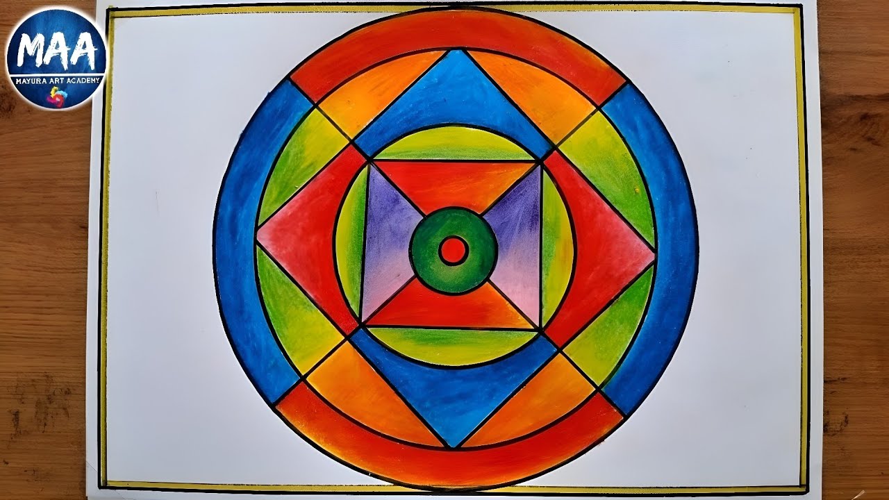 Bhat chitra | Bhat chitra drawing easy | Geometry design drawing | ભાતચિત્ર | Circle Geometry art