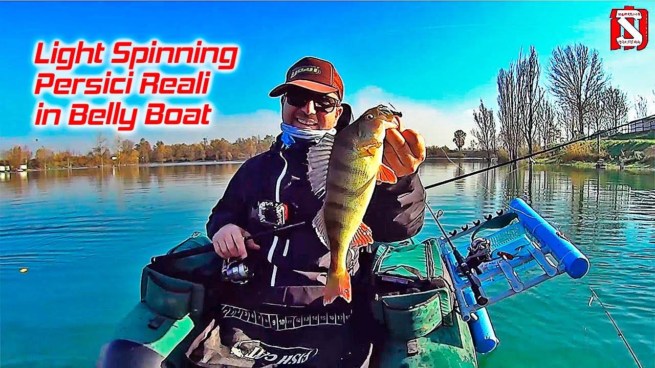 Light Spinning - Pescare Persici Reali in Belly Boat - Fishing Real Big Redfin Perch in Float Tube