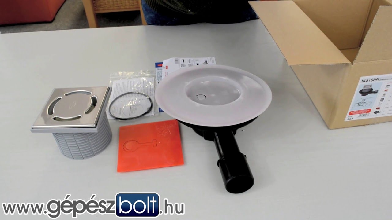 Hutterer & Lechner HL510NPr Vízszintes padlólefolyó DN40/50 doboz tartalma
