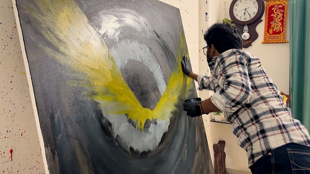 Large Abstract Painting in progress | AbstractArt with acrylics #abstractpainting #abstractart #art 
