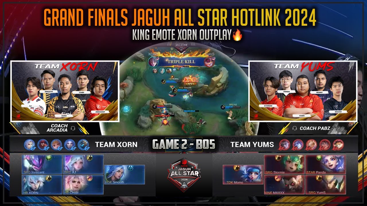 KING EMOTE MANIAC FAILED !! TEAM XORN VS TEAM YUMS GAME 2 JAGUH ALL STAR HOTLINK 2024 MOBILE LEGENDS