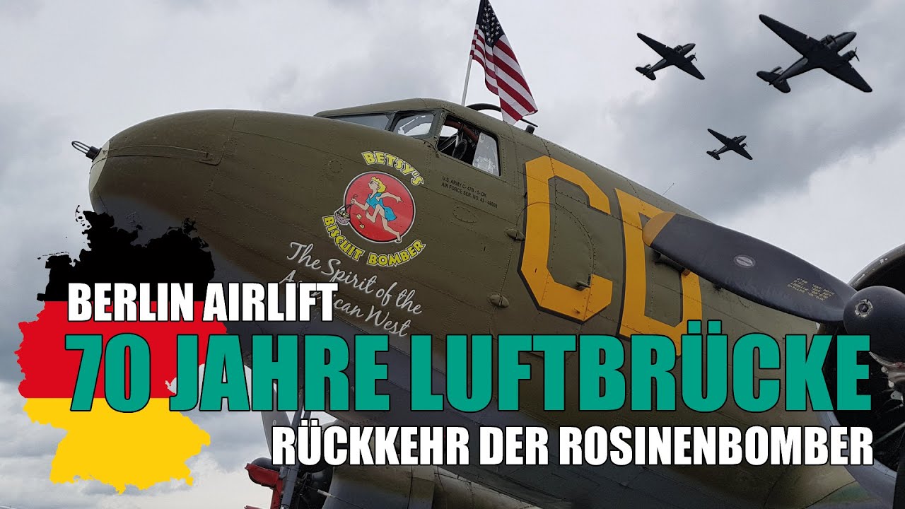 70 Jahre Berliner Luftbrücke - Rosinenbomber über Wiesbaden - Airlift US Army Airfield Erbenheim