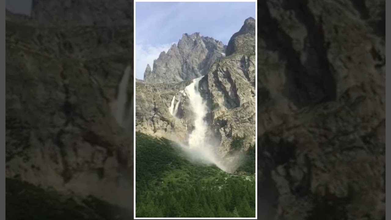 Luglio 2019: Impressionante Crollo di Ghiaccio dal Ghiacciaio della Brenva in Val Veny