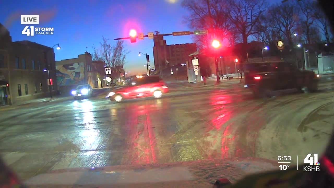 KSHB 41's Olivia Acree checking out roads on the Kansas side