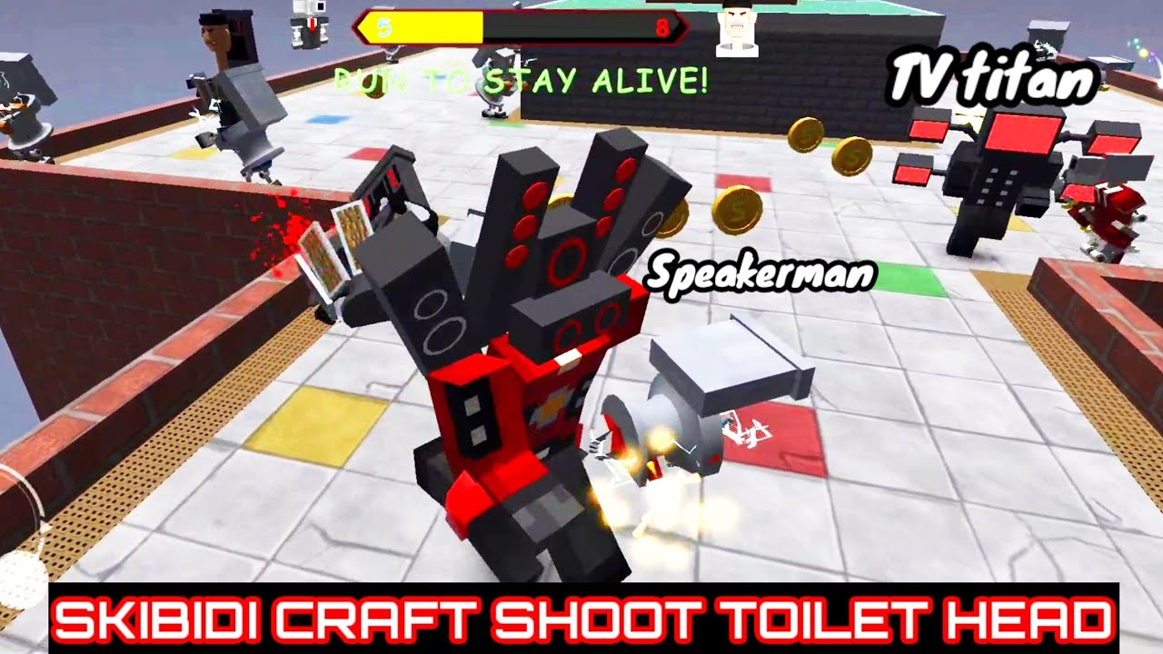 Skibidi craft shoot toilet head mobile android gameplay