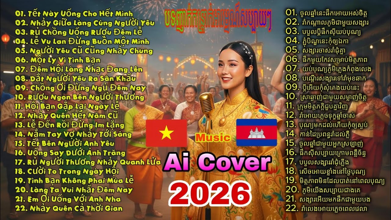 🇰🇭🇻🇳 Ultimate Romvong Love Mix 2026 💃 AI Cover Collection | Sweet Romvong remix Khmer–Vietnam 2026