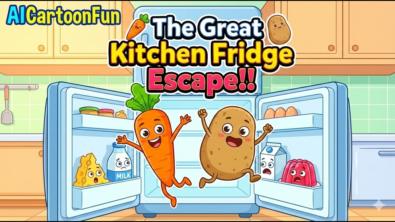 🥕🥔 The Great Kitchen Fridge Escape! | Brave Carrot & Grumpy Potato Adventure 🌟