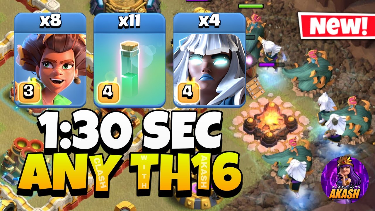 TH16 Root Rider Electro Titan Attack Strategy !! TH16 Attack Strategy (Clash of Clans)