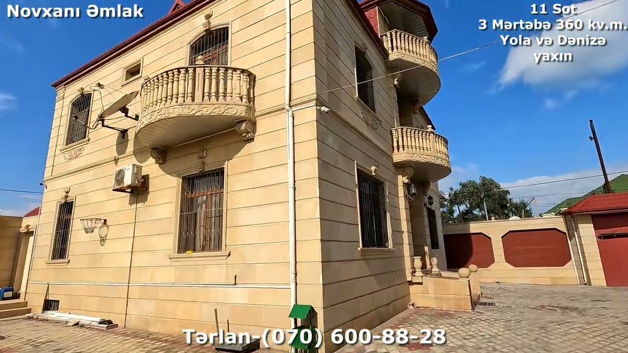 450.000 azn-Novxanıda,Spring otelə və My beach-ə yaxın 11 sotda 3 mərtəbə möhtəşəm Villa satılır.