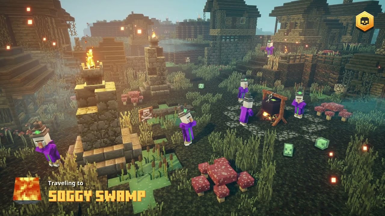 First time playing Soggy Swamp in Minecraft Dungeons 