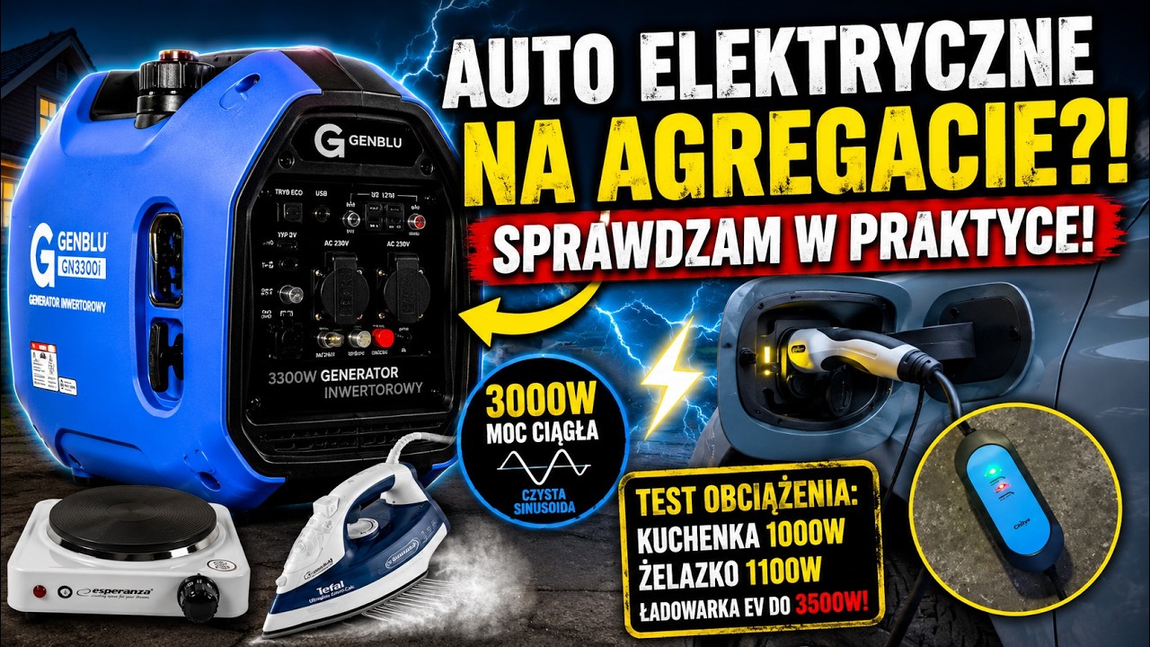 Agregat z czystą sinusoidą TEST 🔌 Czy tym uruchomisz DOM, KOCIOŁ i AUTO ELEKTRYCZNE?