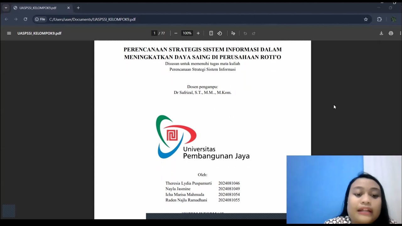 UAS PSSI - PERENCANAAN STRATEGIS SISTEM INFORMASI DALAMMENINGKATKAN DAYA SAING DI PERUSAHAAN ROTI’O