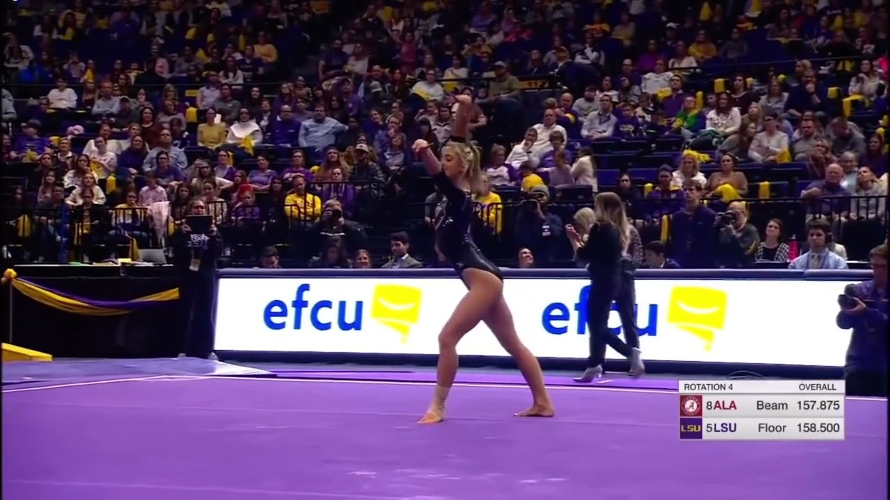 Olivia Dunne Floor LSU vs Alabama 2022 9.900