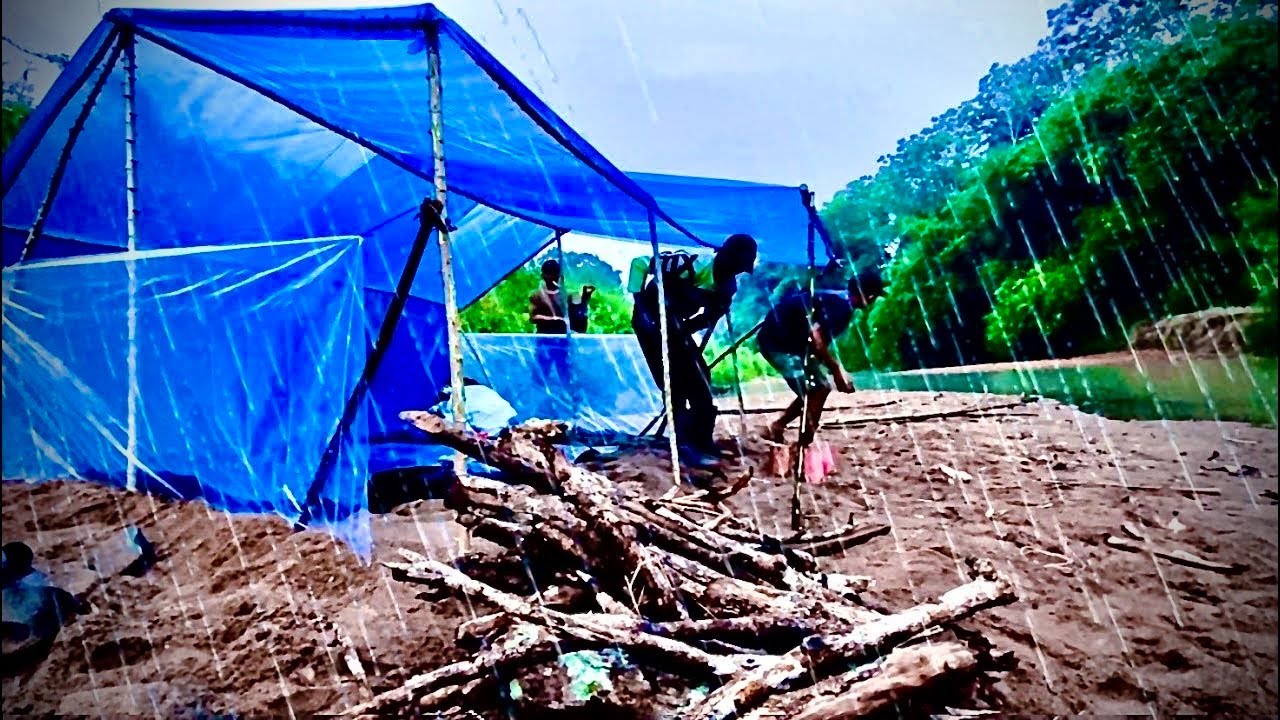 Membuat shalter dari pohon singkong - saat hujan badai petir