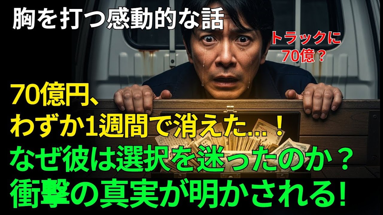 [感動する話] 70億円、わずか1週間で消えた…！なぜ彼は選択を迷ったのか？衝撃の真実が明かされる」