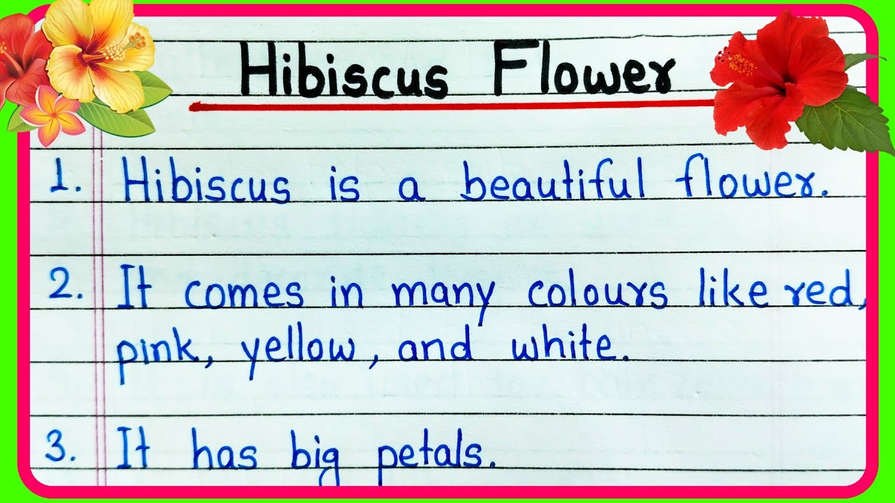 10 lines on Hibiscus Flower in English | Essay on Hibiscus Flower | Few lines on Hibiscus Flower