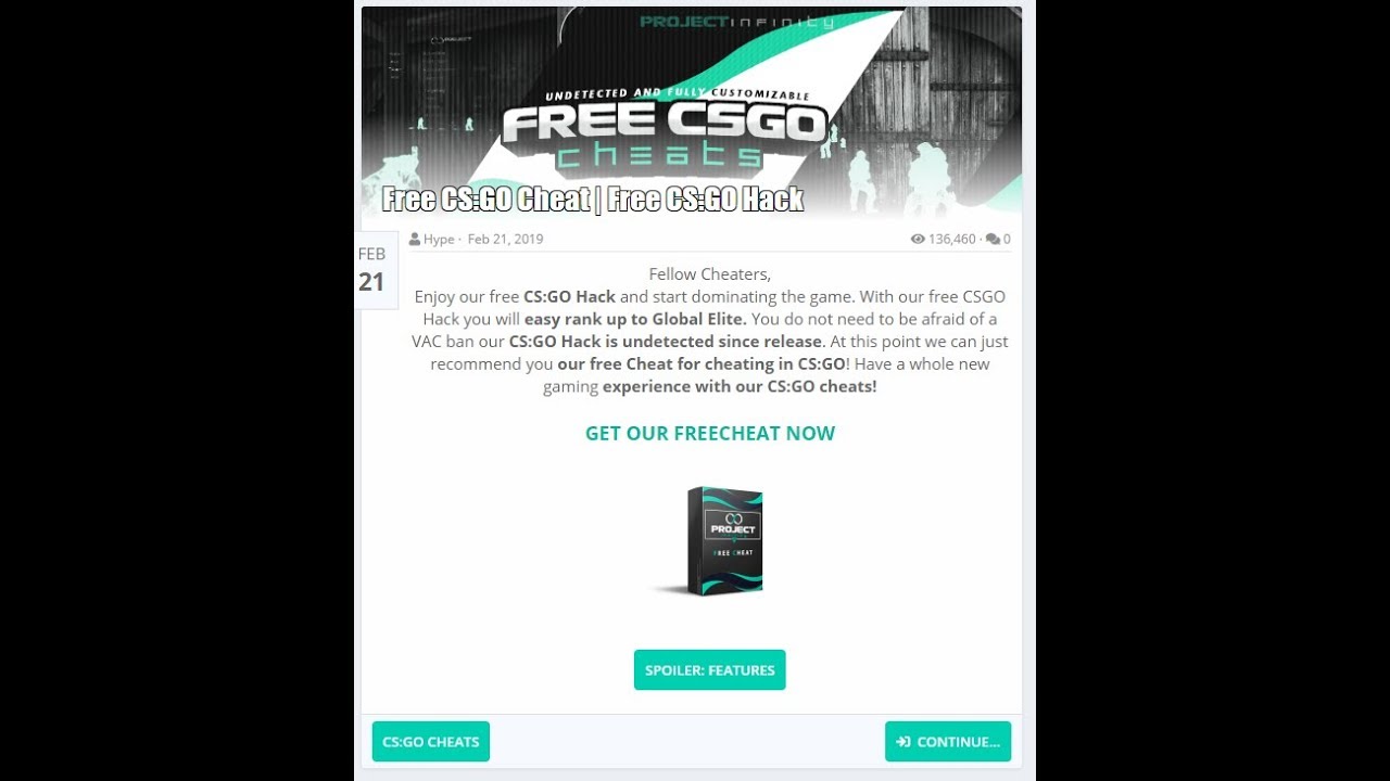 THE BEST FREE LEGIT CS:GO CHEAT | PROJECT INFINITY (UNDETECTED 2019)