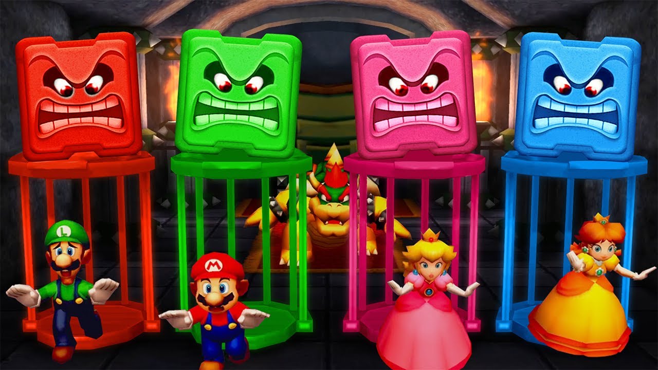 Mario Party The Top 100 MiniGames - Luigi Vs Peach Vs Mario Vs Waluigi (Master Cpu)